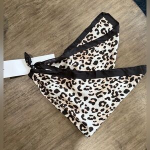 NWT Animal Print Leopard Print Scarf Black Brown Cream